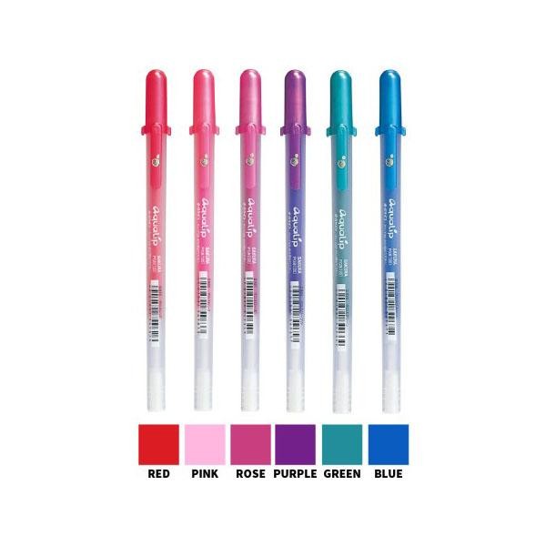 

SAKURA GELLY ROLL AQUALIP MEDIUM GEL PEN SET 6 PCS