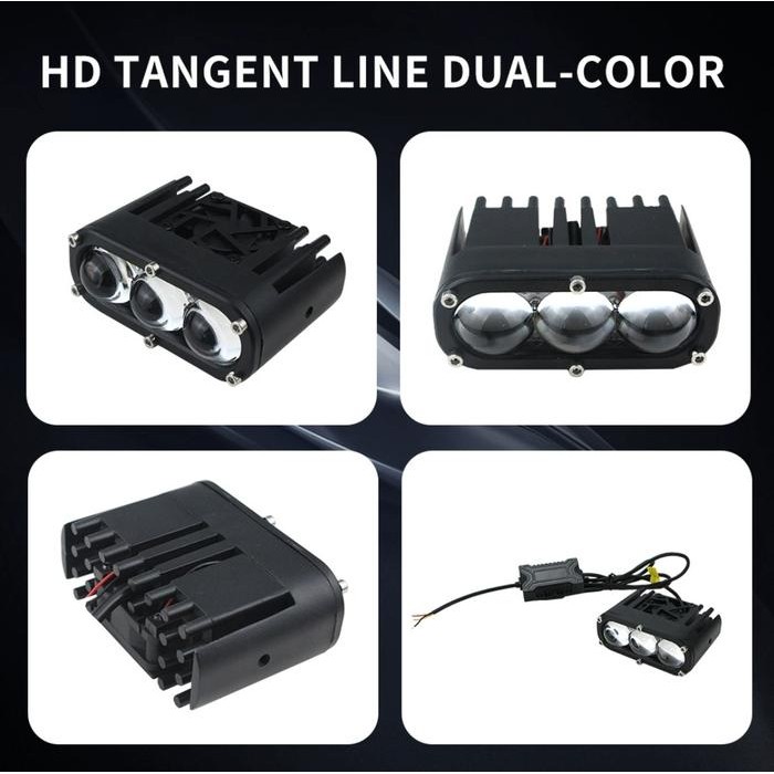 Lampu Tembak 3 mata mini projie mini laser 3 mata auto light 120W/Pasang U22 U Premium Series