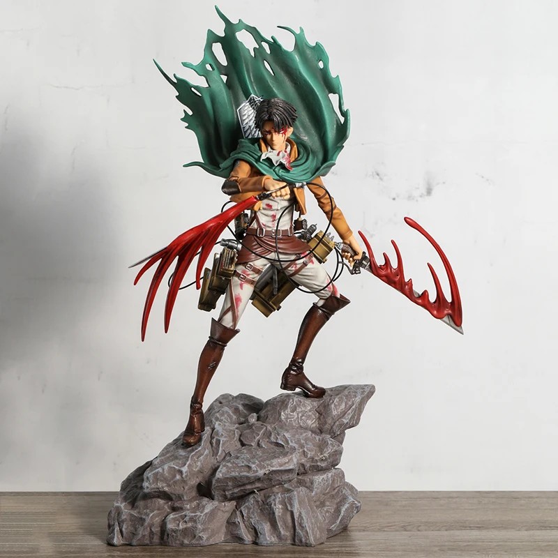 Levi Figure Mikasa Ackerman Eren Jaeger Figurine Anime Model Doll Toy 36Cm
