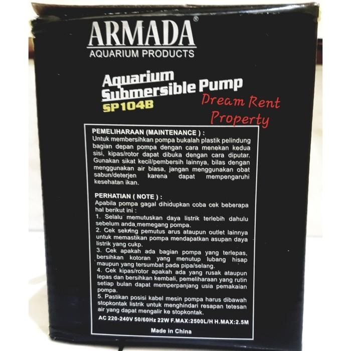 (Expert) Mesin Pompa Aquarium Filter Akuarium Kolam ARMADA SP-104B 104