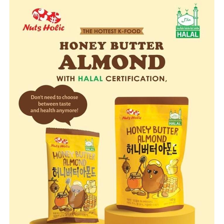

Nuts Holic Honey Butter Almond 180 Gr Kacang Almond Lapis Madu Korea
