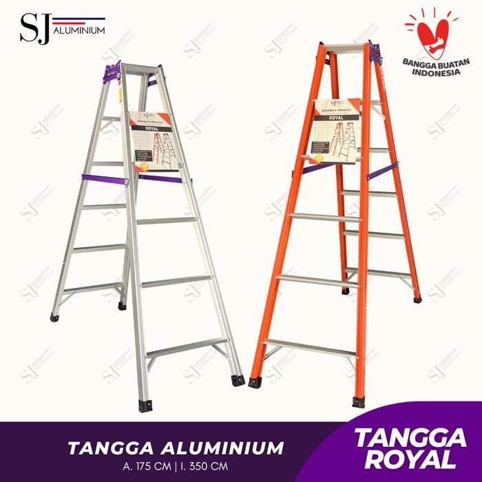 

Terlaris Royal - Tangga Lipat Aluminium Multifungsi Silver - Jumbo Aluminium Ladder - 1,75 Meter /