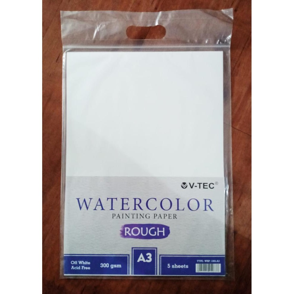 

WATERCOLOR PAINTING PAPER V-TEC ROUGH 300 GSM OFF WHITE WRP-1310/1305 KODE 453
