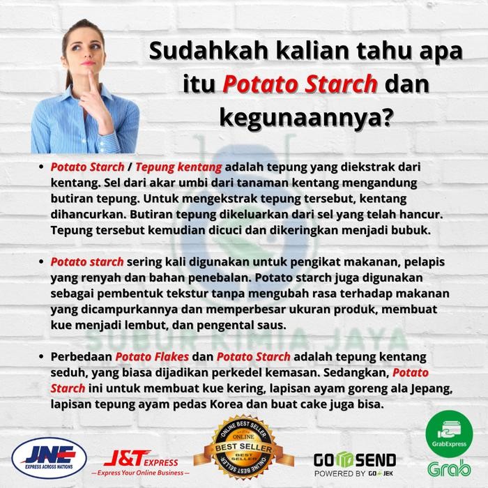 

Tepung Kentang / Potato Starch ex Holland 1 KG Best Seller