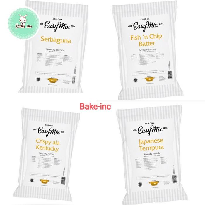 

[Bake-inc] EASY MIXED TEPUNG SERBGUNA, TEMPURA, KENTUCKY, FISHCHIP 1KG Promo