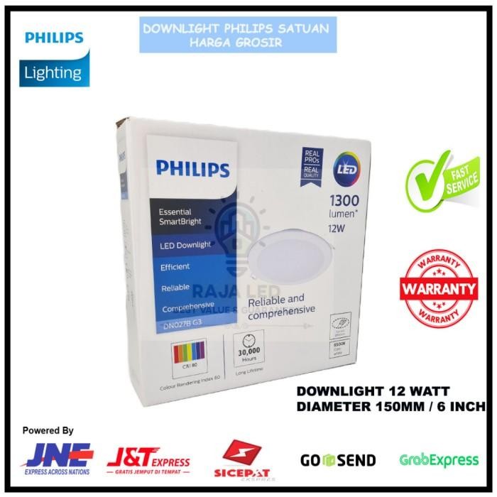 Lampu Philips Downlight DN027B G3 12W / 12 WATT 6500K / 4000K 6 INCH