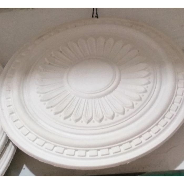 Kembang lampu plafon gypsum centrepiece senterpis model Matahari Besar
