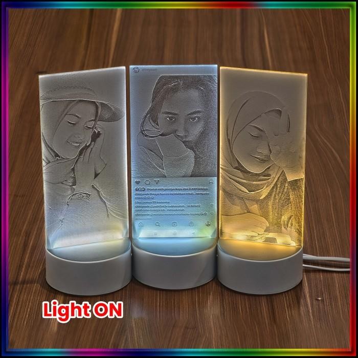 Lampu Tidur Hias/Lampu Tidur Akrilik Grafir Foto/Photo