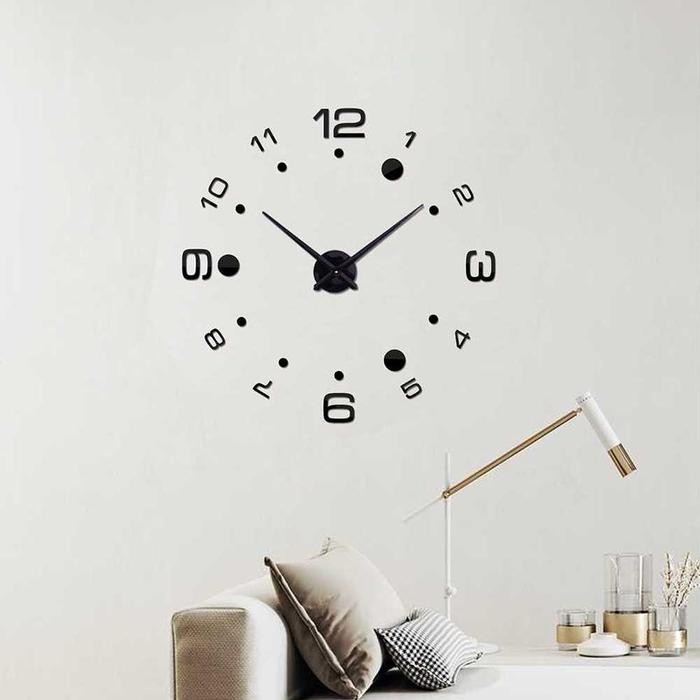 Large Diy Wall Clock Giant Wall Clock Arcylic Black Bagus