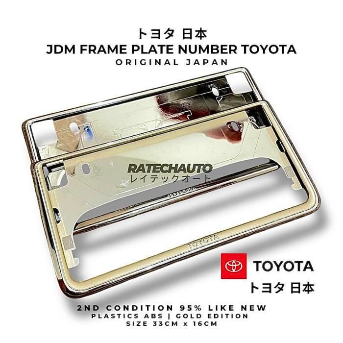 PREMIUM JDM FRAME PLATE NO TOYOTA ORIGINAL JAPANFRAME PLATE TOYOTA JDM GOLD EDITIONFRAME PLAT JDM