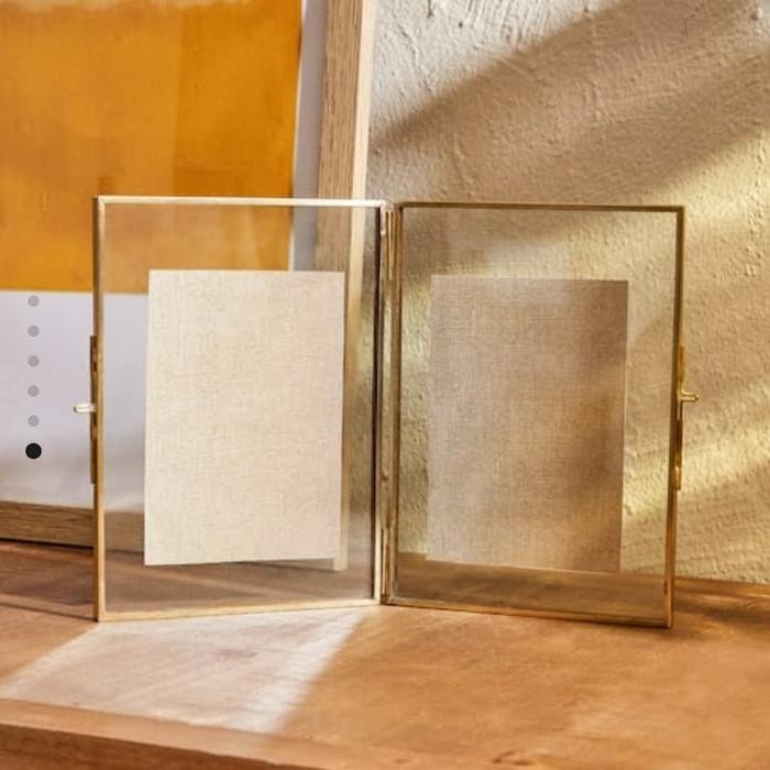 frame foto kaca list emas pigura transparant kado home decoration *