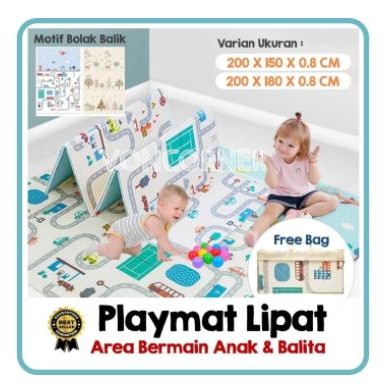 [Ready] Playmat Bayi Lipat Play Mat Baby 180 X 200 Cm Karpet Matras Xclusive
