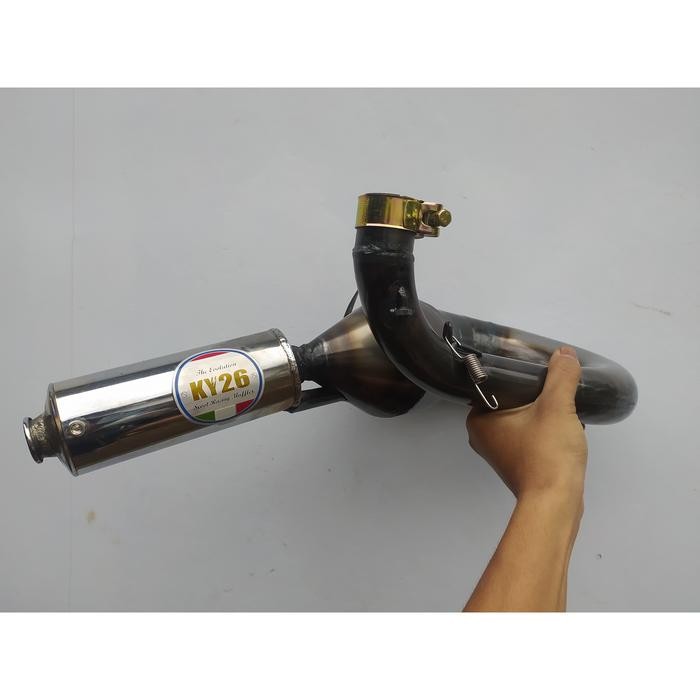 PREMIUM Knalpot Racing Vespa Buang Kanan Pendek by KY26 Racing