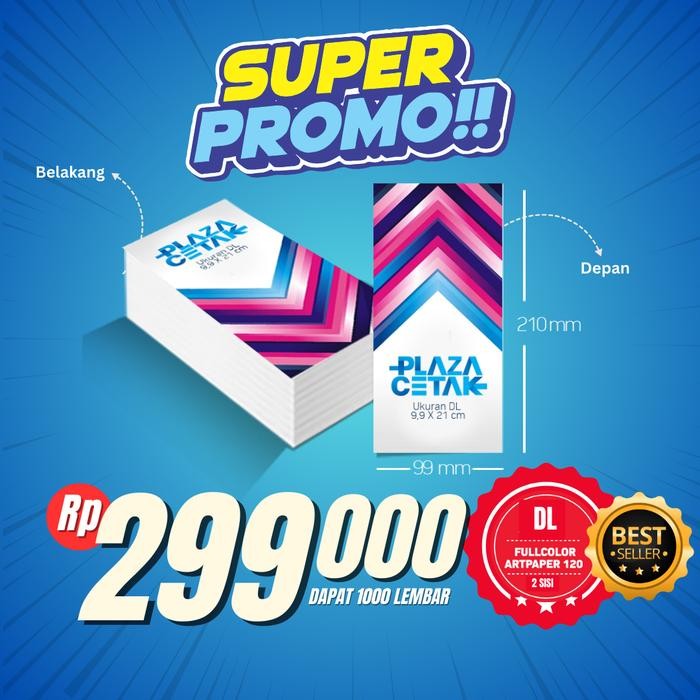 

Cetak Brosur Murah 1/3 A4 (DL 99X210 mm)