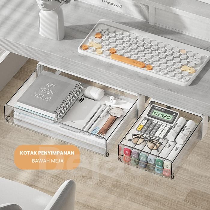 

Dejavu Laci Tambahan Bawah Meja Laci Tempel Buku Pulpen Pencil Storage Penyimpanan Desk Drawer Bawah
