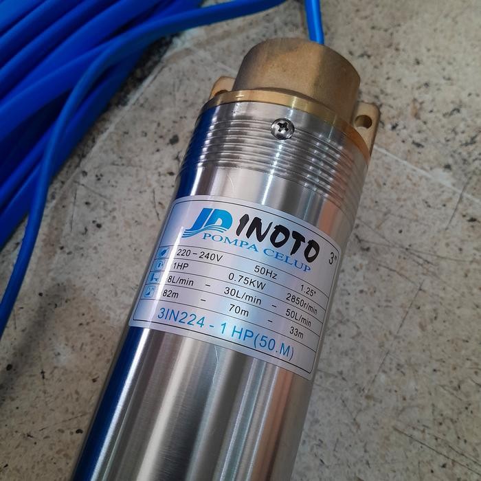 3In 224 Inoto Pompa Air Submersible Pompa Celup Sumur Dalam 1 Hp