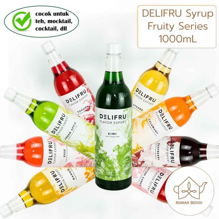 

DELIFRU Syrup 1000mL Varian Rasa cocok untuk teh, mocktail, cocktail