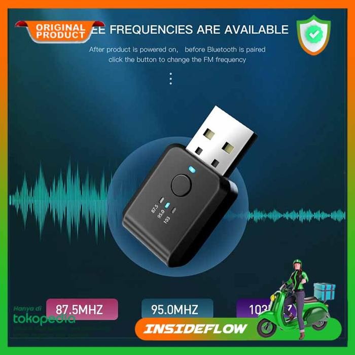 Blutooth USB Dongle Audio Mobil Receiver FM Bluetooth Bloototh Blutut