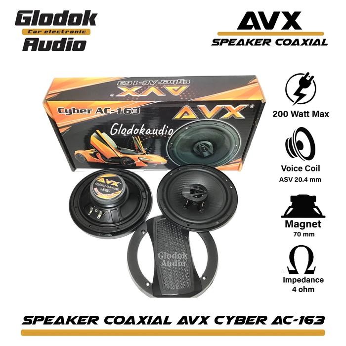 AVX Speaker Coaxial 6 inch 3 Way AVX Cyber AC 163 Sepasang