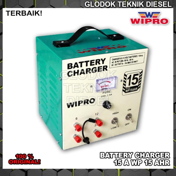 WIPRO CHARGER AKI MOBIL MOTOR 15 A BATTERY CHARGER 15 AHR CAS AKI