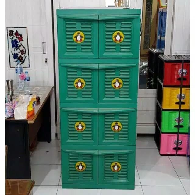 Lemari Pakaian Susun 4 Karakter Multiclub Rak Box Baju Sepatu Plastik