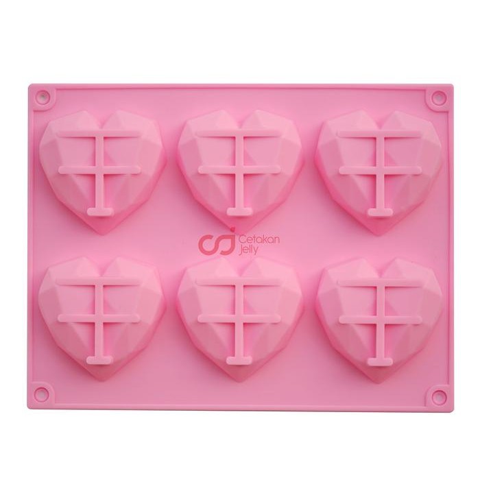 

Promo Cj Cetakan Silikon Cake Kue Bolu Puding Jelly Diamond Heart 6 Cav Berkualitas