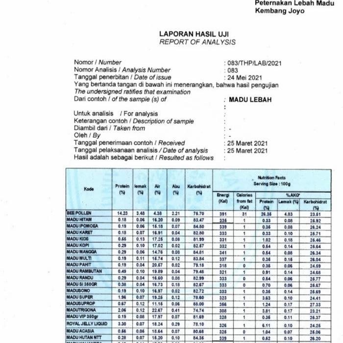 

HEMAT Pure Organic Forest Honey Kembang Joyo Madu Hutan Apis D organik 335ml Kode 1203