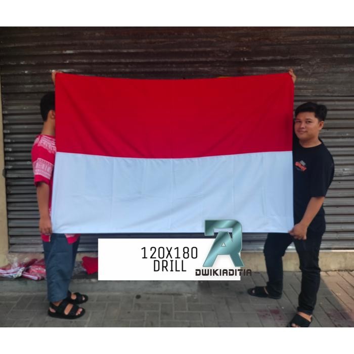 

Terlaris Bendera Merah Putih 120x180 DRILL Pengait Atas Bawah SALE