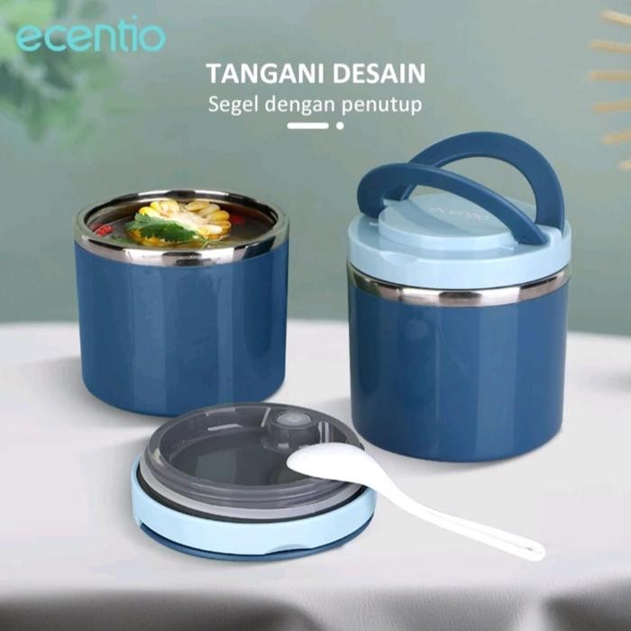 Termos Sup Ecentio 630Ml Cangkir Mangkok Sup Ecentio Stainless Steel