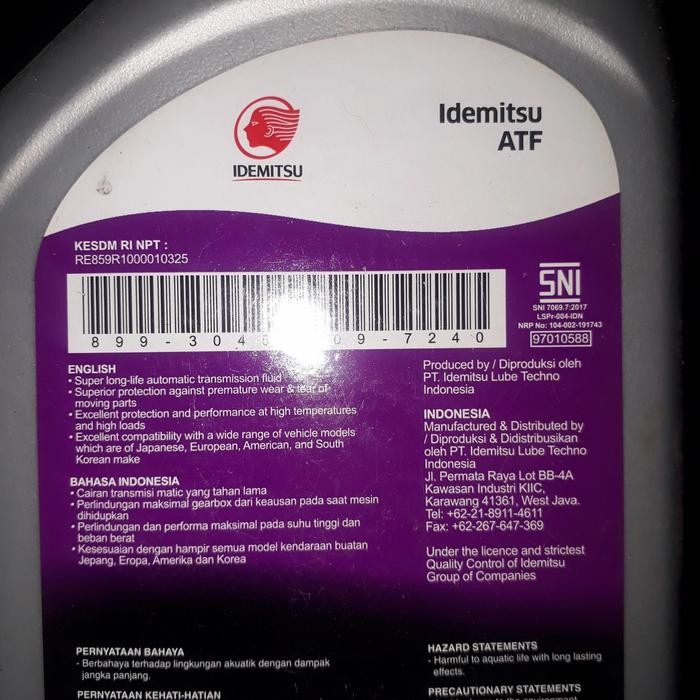OLI OIL ATF IDEMITSU NISSAN DAN LAIN-LAIN