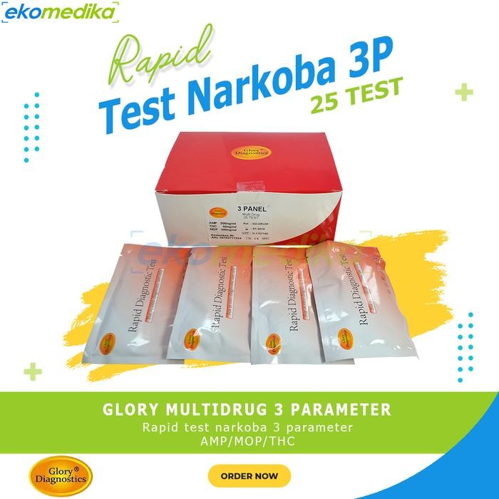 Test Narkoba- 3P Glory Multi Drug 3 Parameter AMP/MOP/THC Cassette 25T