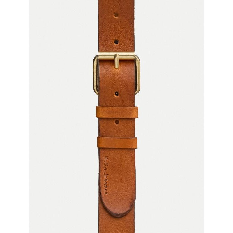 New Nudie Jeans Pedersson Leather Belt Toffee Brown