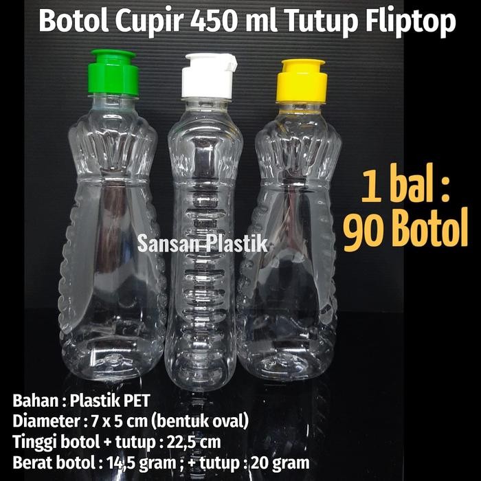 BOTOL CUPIR 450 ML TUTUP PUSHPULL/ TUTUP FLIPTOP KHUSUS EXPEDISI