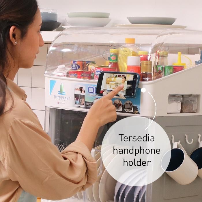 Rak Piring / Lemari Piring Plastik Dengan Tutup - Olymplast Oks Gratisongkir