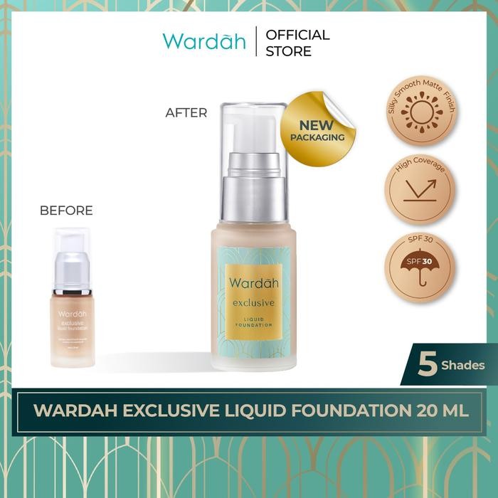 WARDAH Exclusive Liquid Foundation - Foundation Matte Yang Tahan Lama Hingga 8 Jam - Alas Bedak