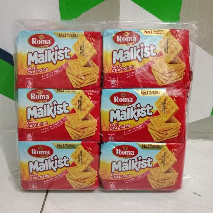 

paket 6pcs Roma Malkist sweet crackers netto @105g Biskuit Manis Snack
