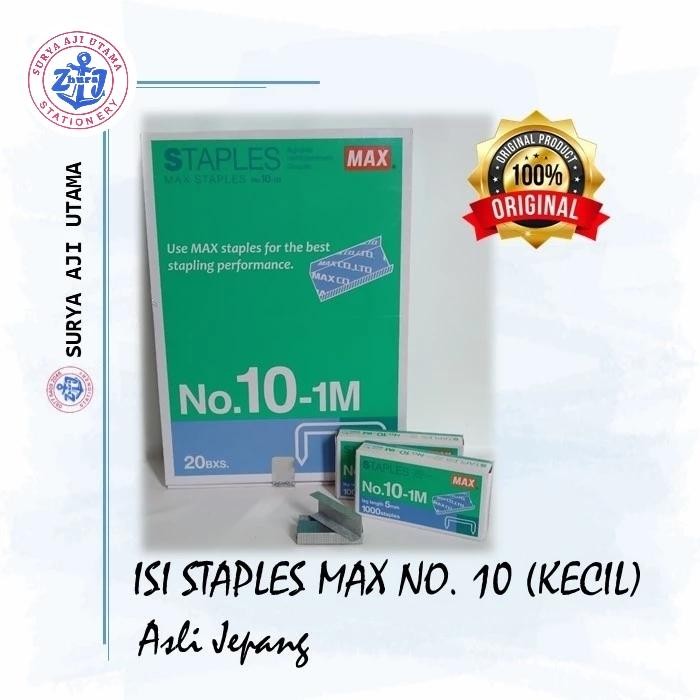 

isi Staples max no.10-1M Original harga per box isi 20 pack kecil