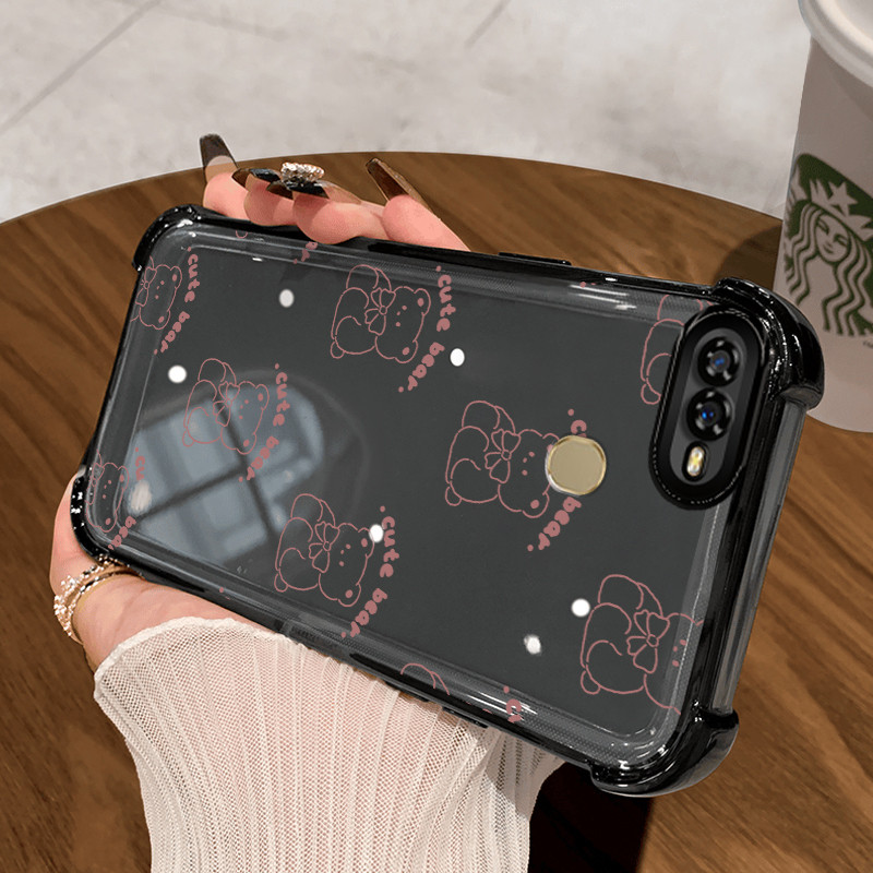 Casing Hp untuk OPPO A7 A5s A12 A12s A11K Case Kasing Sederhana Glitter Perlindungan airbag Kesing S