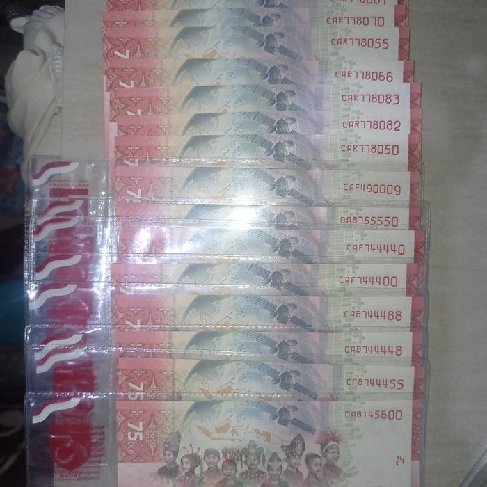 SALE TERBARU UPK 75 RIBU KOLEKSI DARI BI ASLI NOMER SERI CANTIK NOMER ANGKA BERURUT READYY