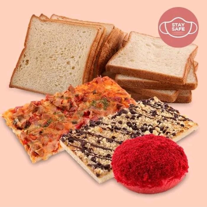 

Paket Sarapan The HARVEST 4 Macam Roti Tawar Banana Lekker Pizza Donat