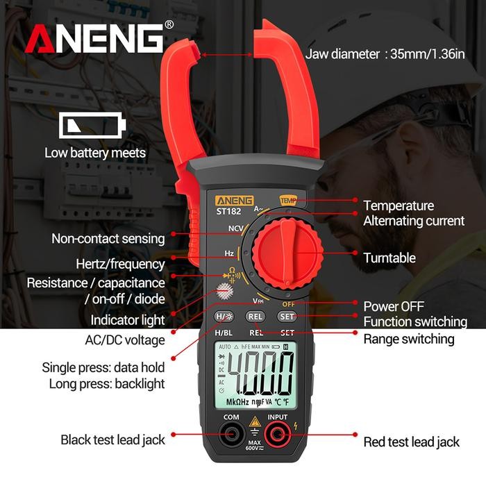 Spesial Aneng Digital Multimeter Voltage Tester Clamp Meter Auto Shutdown - St182