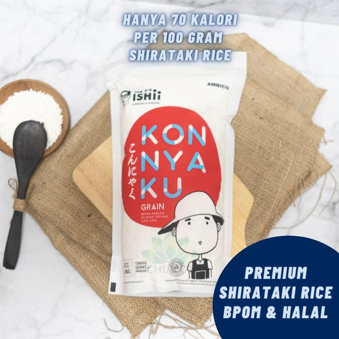 

Shirataki Rice Konnyaku / Beras Shirataki 1 KG Chiajoy untuk Diet