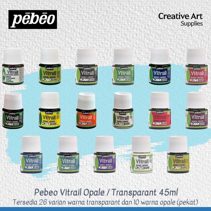 

Pebeo Vitrail 45ml Transparant, Opaque, Cat Kaca Prakarya