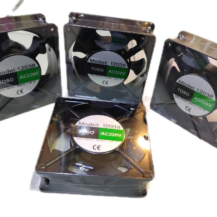 Toso Kipas Pendingin Mesin 12Cm Model 12038 Ac220V Bearing Ball Putaran Halus & Awet Untuk Laptop &