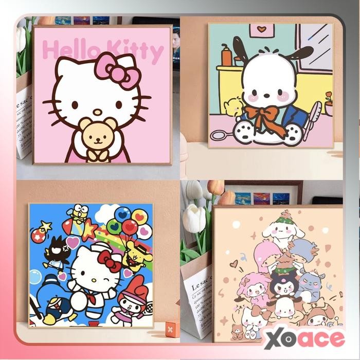 

[20x20] Paint By Number Painting By Numbers Kit DIY Digital Lukisan Seri V Sanrio Kitty Pochacco