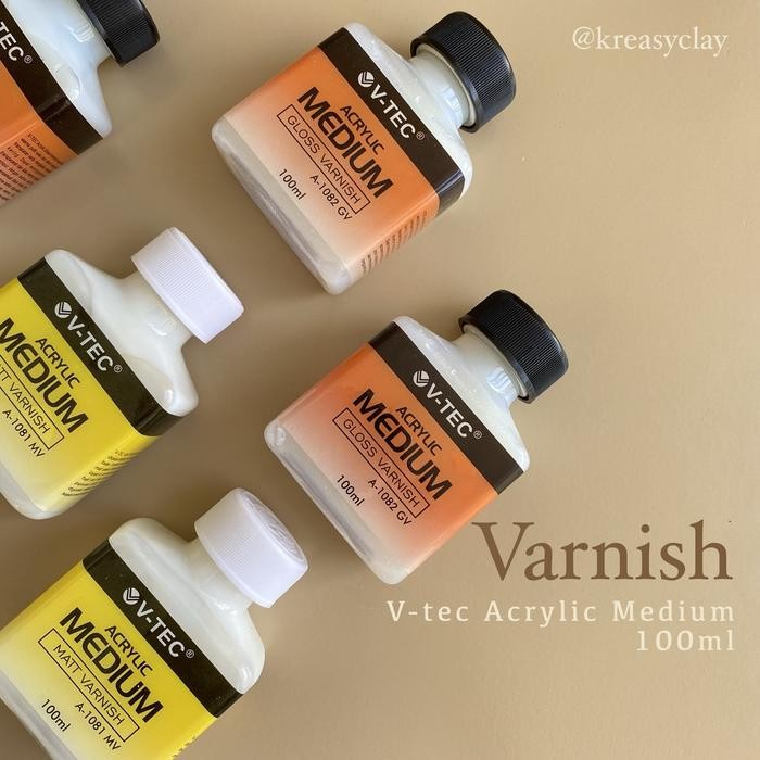 

Varnish Acrylic Medium - V-tec Varnish Glossy - Matte Varnish - Cairan Kilap Doff