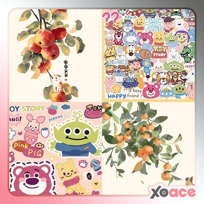 

30x30 FRAMED DIY Paint By Number Kit Digital Painting By Numbers Melukis Kartun Doraemon Stitch