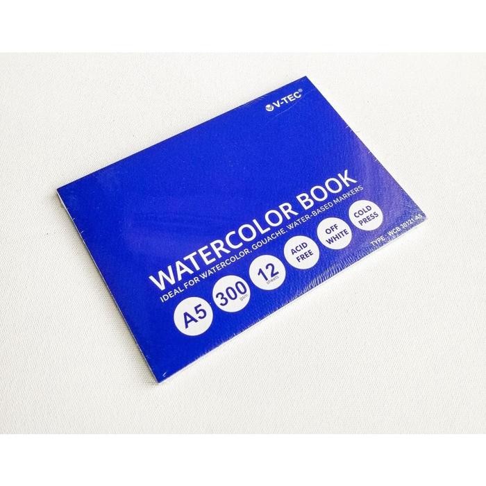 

Buku Gambar Cat Air V-TEC Watercolor Sketchbook A5 12 Lembar 300 gsm