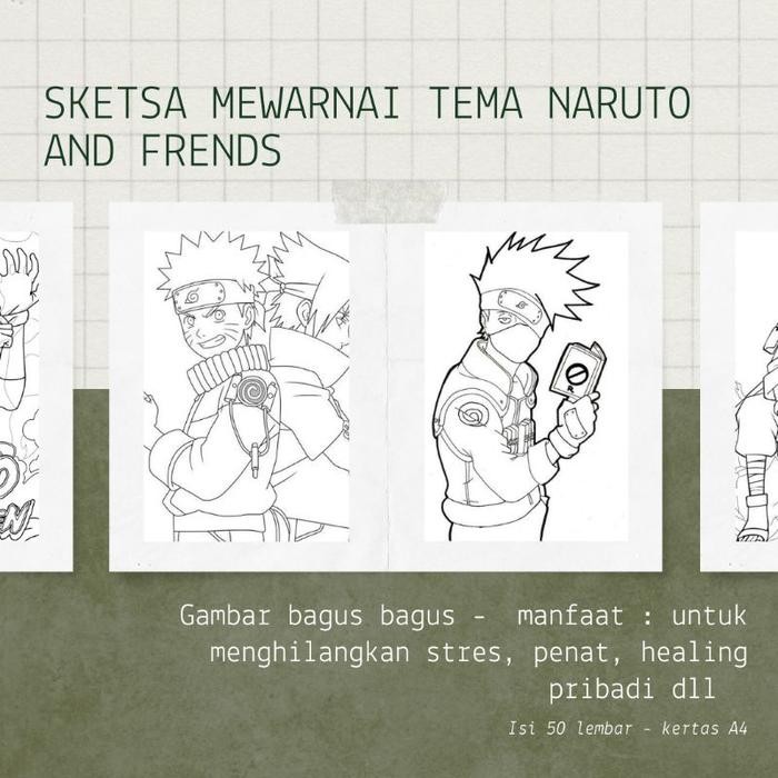 

Sketsa Mewarnai Tema Naruto And Friends Isi 50 Lembar - Buku Mewarnai