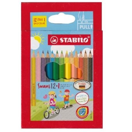 

TBMO COLORED PENCILS WARNA STABILO SHORT SWANS 12+1WARNA SHU 1871/13